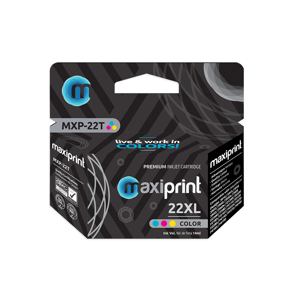 Cartucho de tinta Maxiprint Compatible con HP 22 XL tricolor 14ml
