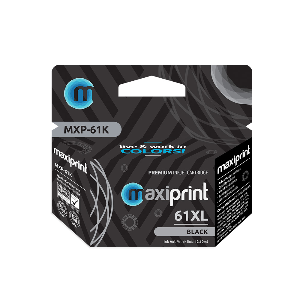 Cartucho de tinta Maxiprint Compatible con HP 61 XL negro 12.1ml