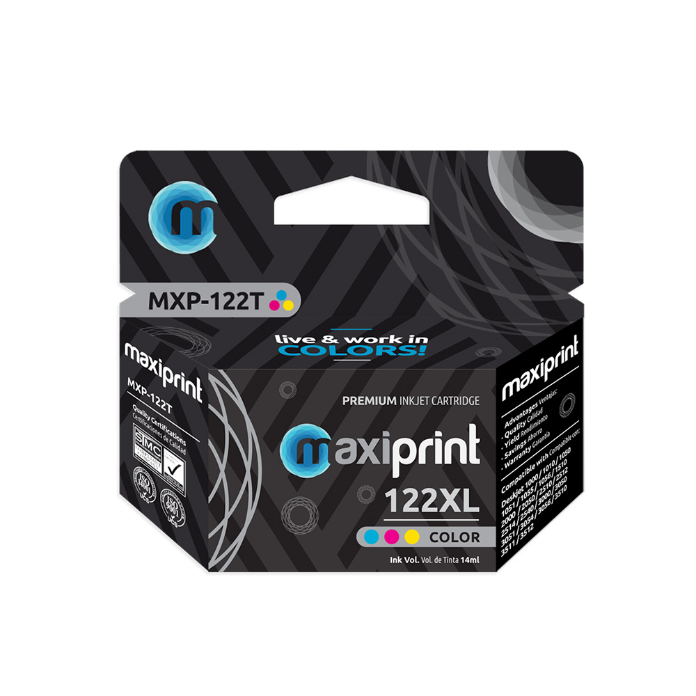Cartucho de tinta Maxiprint Compatible con HP 122 XL tricolor 14ml
