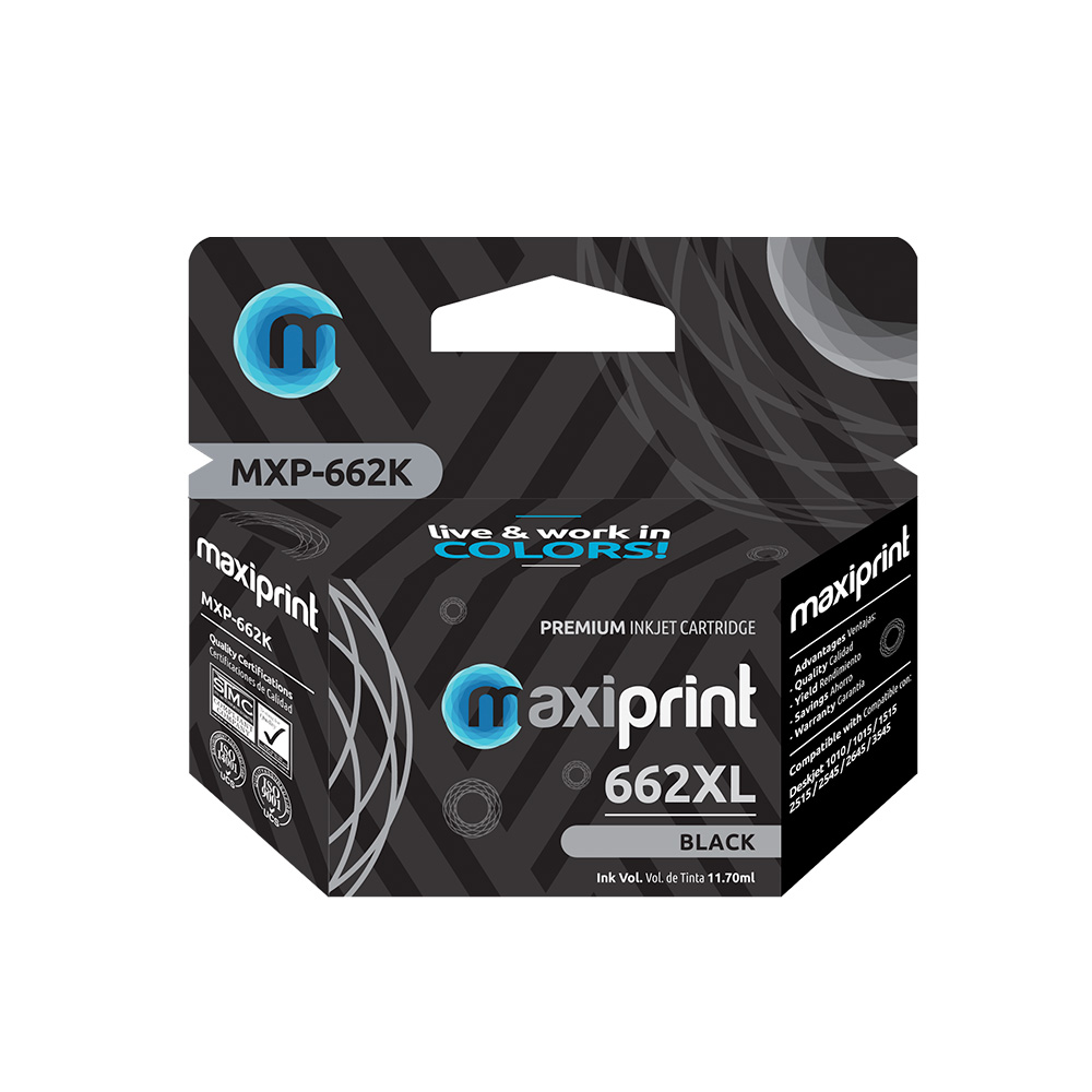 Cartucho de tinta Maxiprint Compatible con HP 662 XL negro 11.7ml