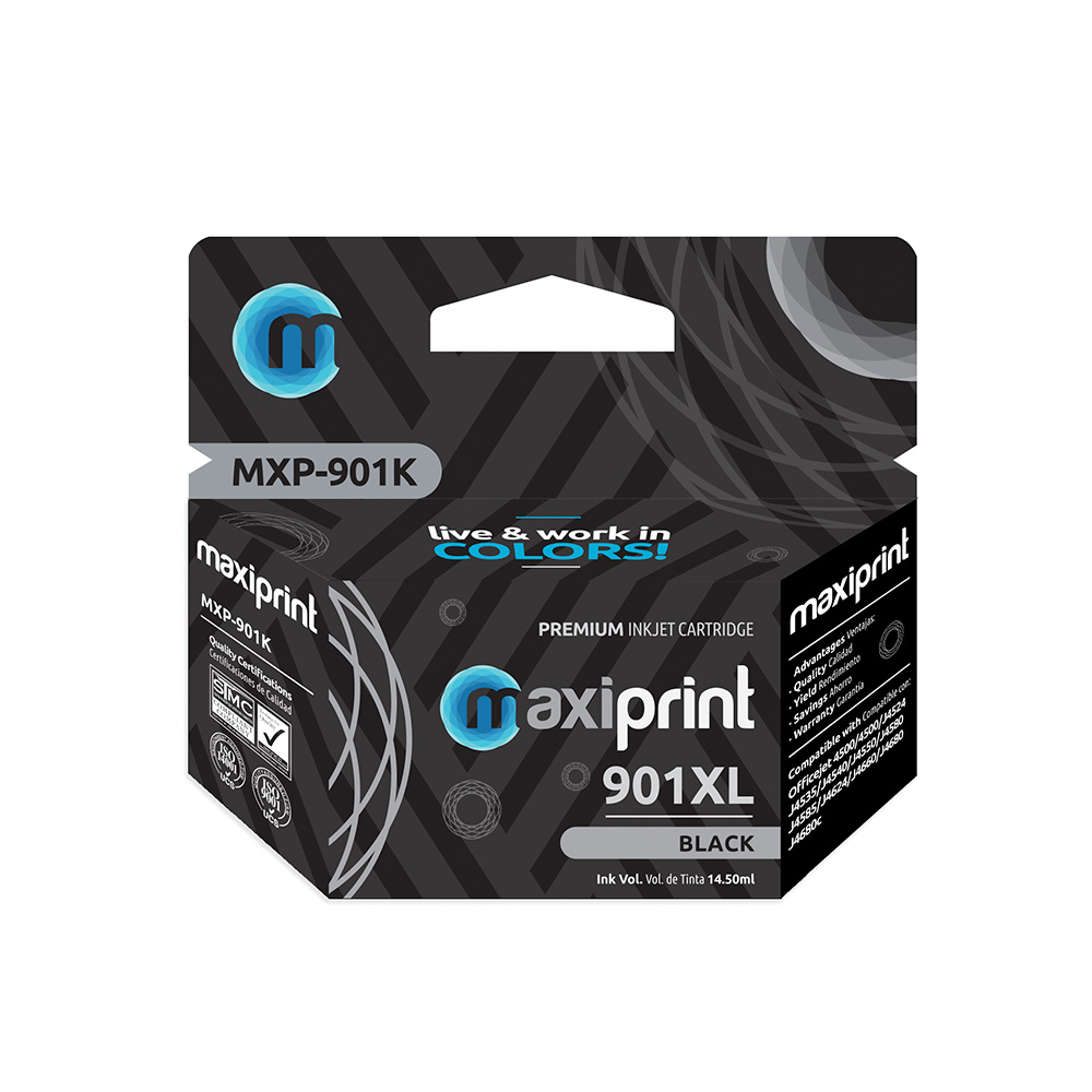 Cartucho de tinta Maxiprint Compatible con HP 901 XL negro 14.5ml