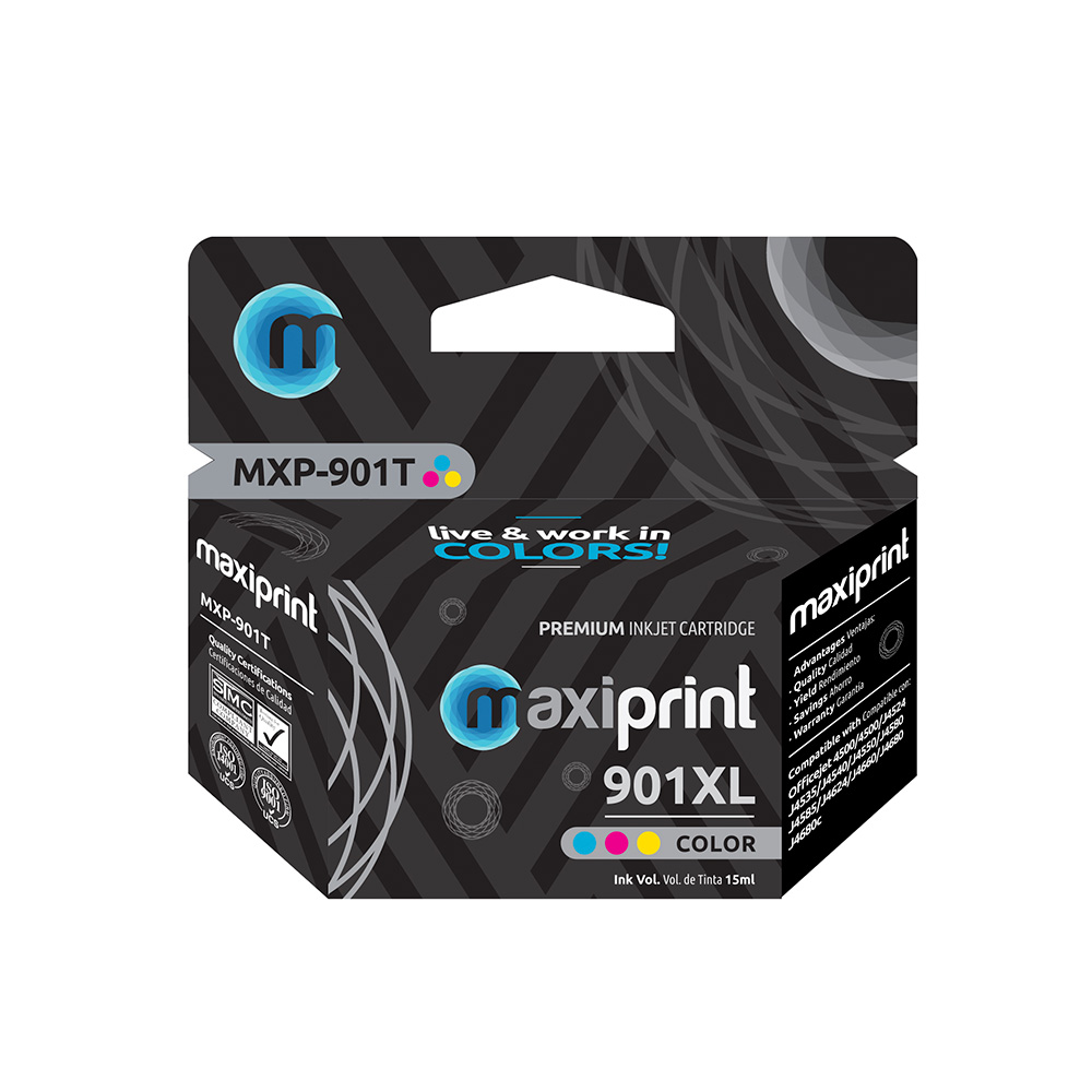 Cartucho de tinta Maxiprint Compatible con HP 901 XL tricolor 15ml