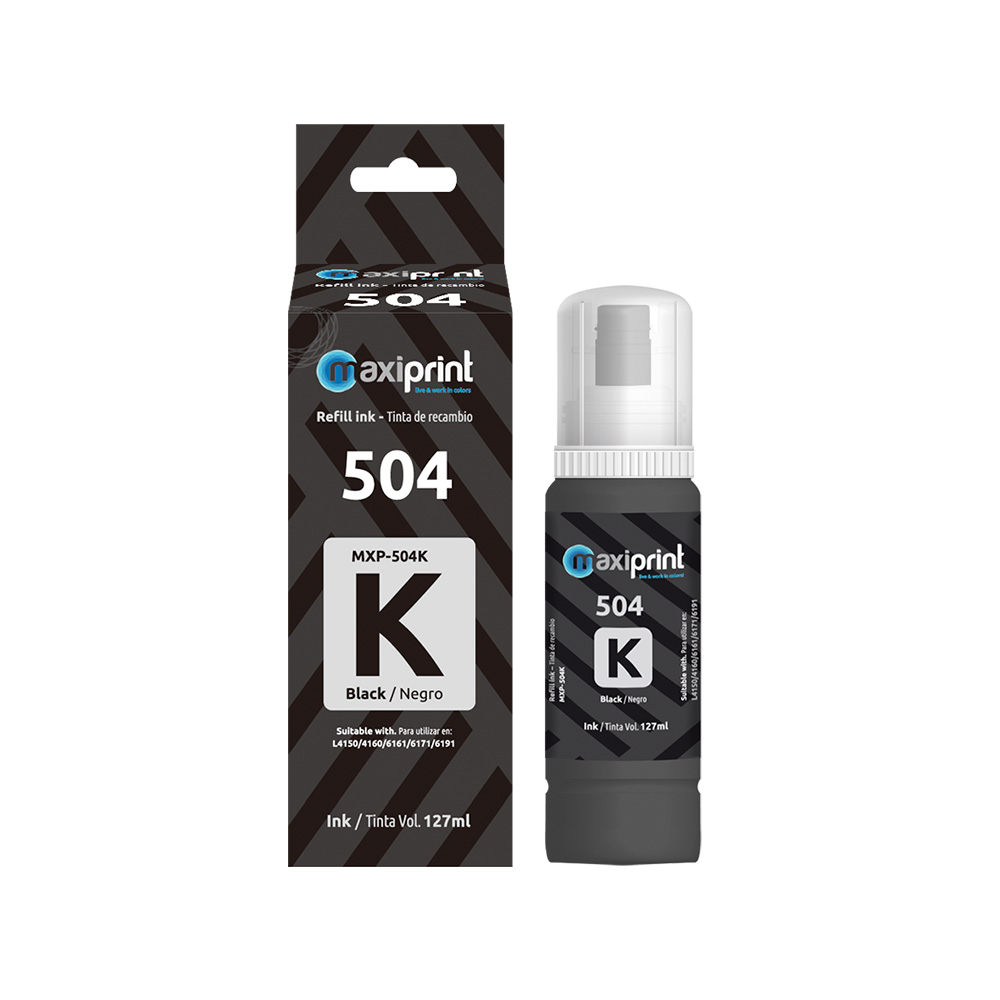 Botella de tinta Maxiprint Compatible con Epson 504 negro 127ml