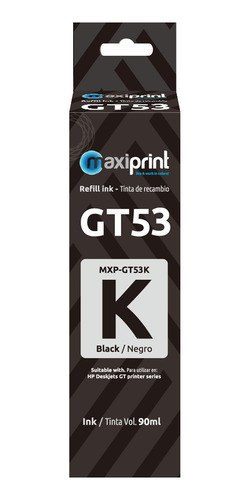 Botella de tinta Maxiprint Compatible con HP GT53 negro 70ml