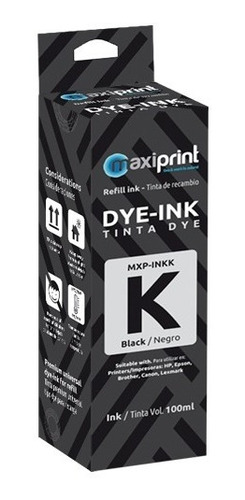 Botella de tinta Maxiprint universal para refill negro 100ml