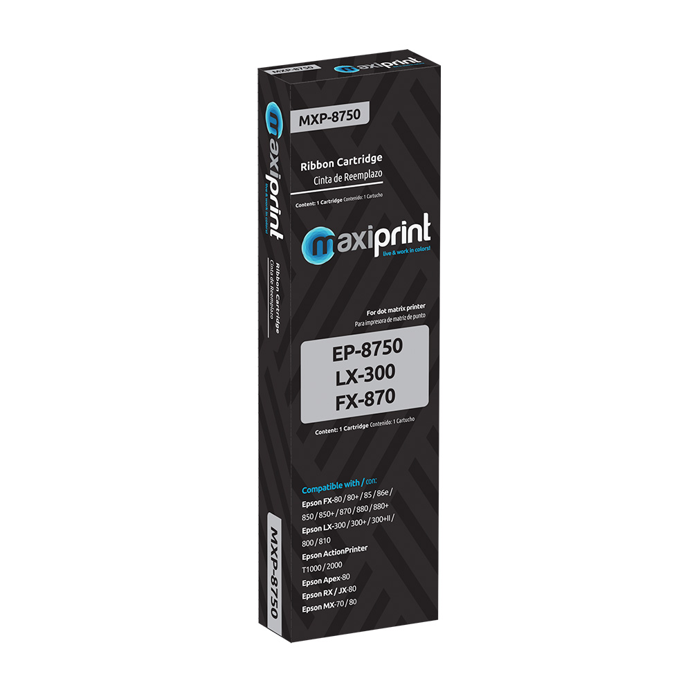 Cinta Maxiprint Compatible con Epson 8750/LX350/LQ350 negro