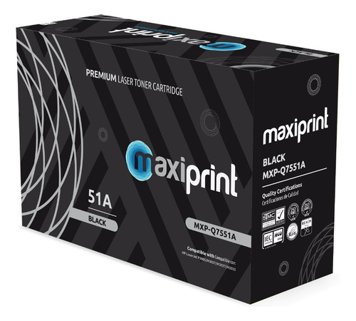 Cartucho de Toner Maxiprint Compatible con HP Q7551A negro