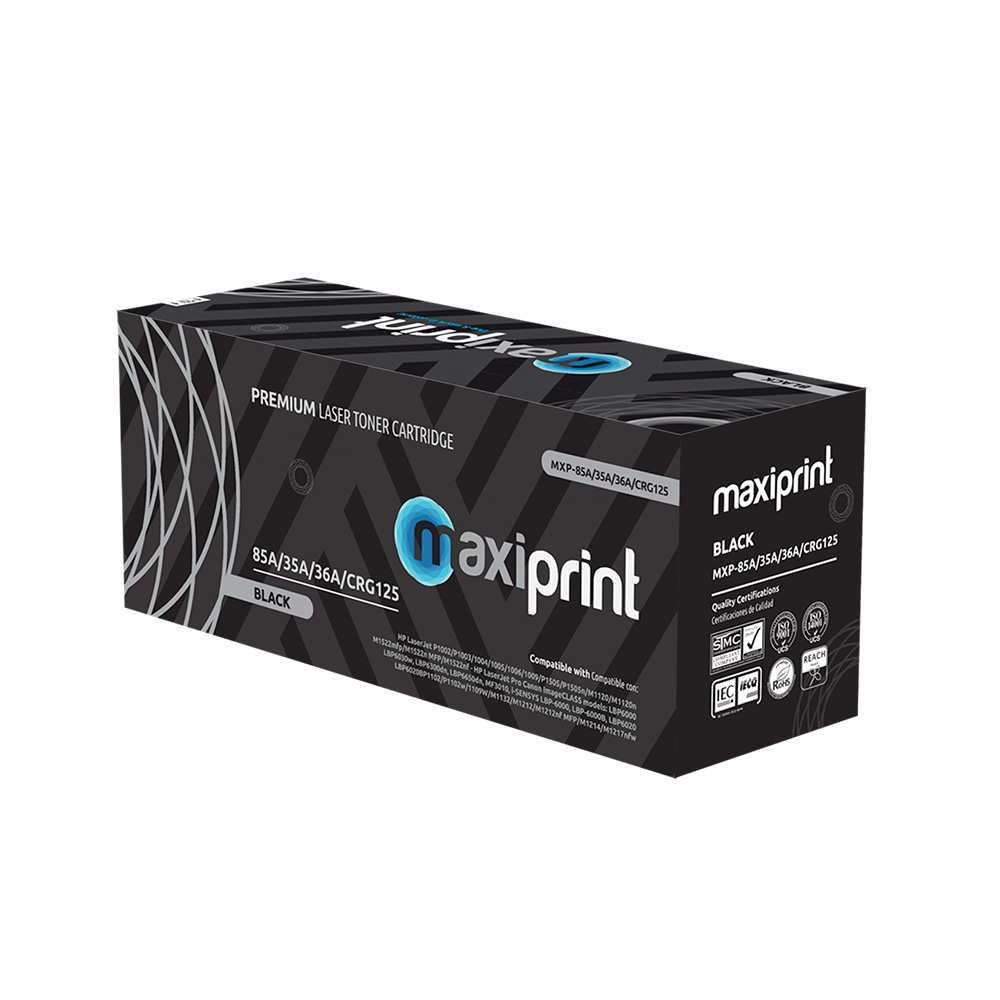 Cartucho de Toner Maxiprint Compatible con HP 85A/35A/36A/CRG125