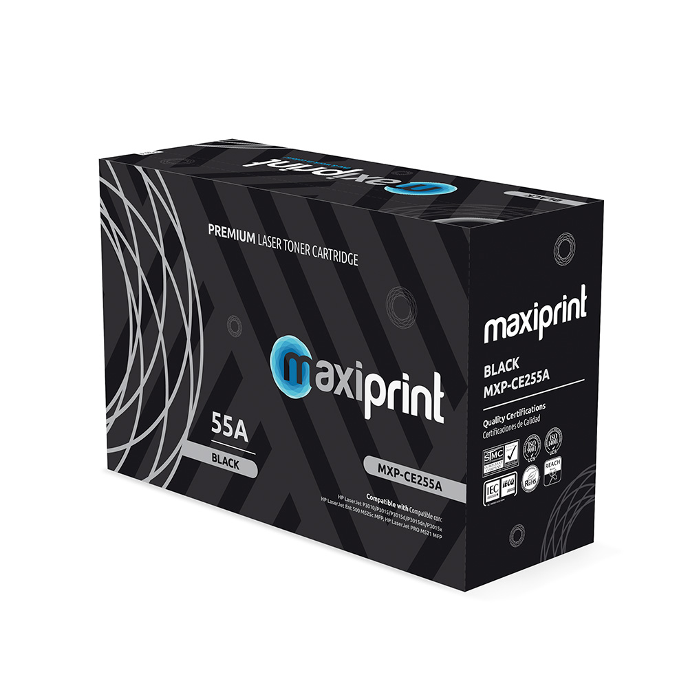 Cartucho de Toner Maxiprint Compatible con HP CE255A negro