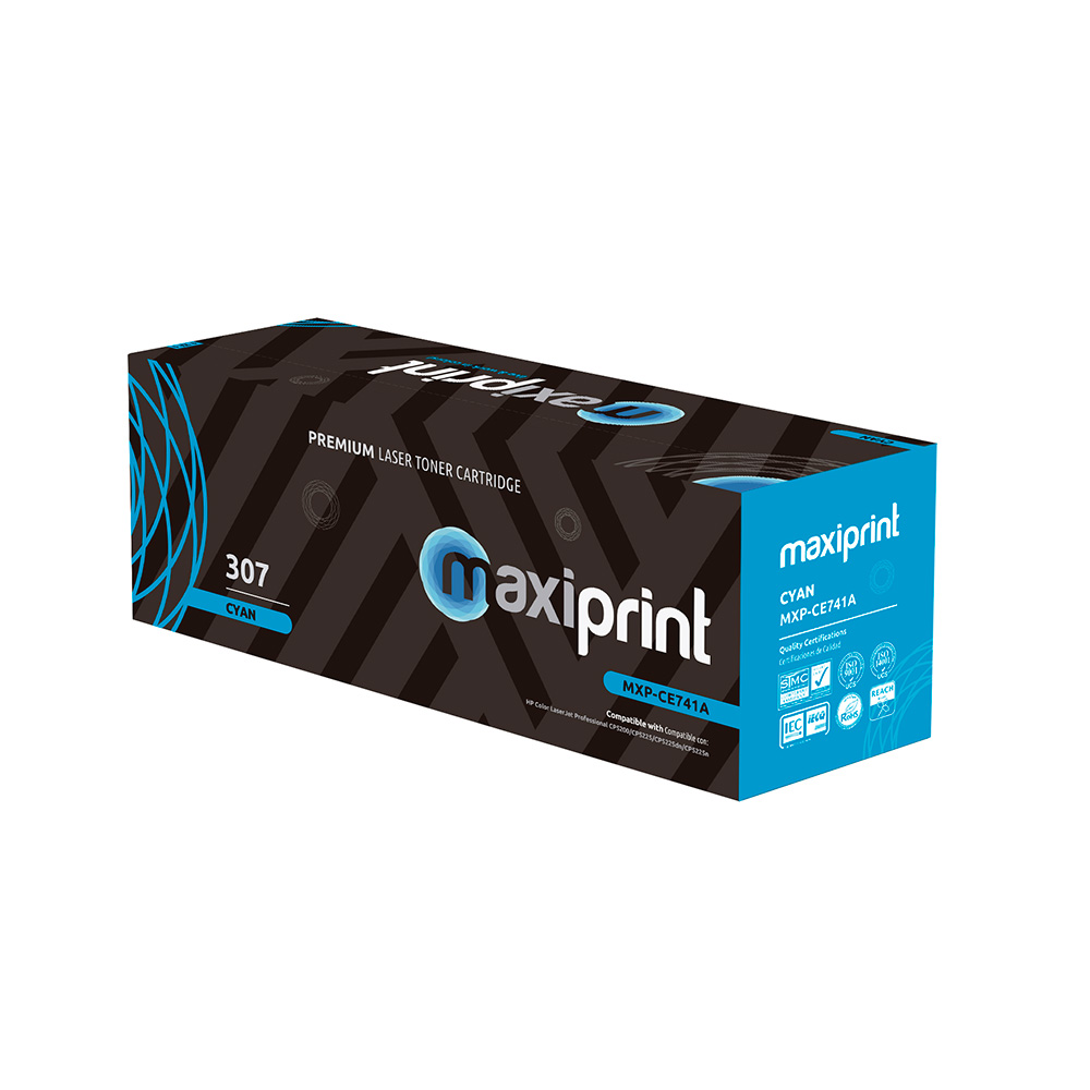 Cartucho de Toner Maxiprint Compatible con HP CE741A Cian