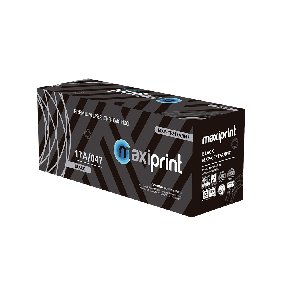 Cartucho de Toner Maxiprint Compatible con HP CF217A Canon 047 negro