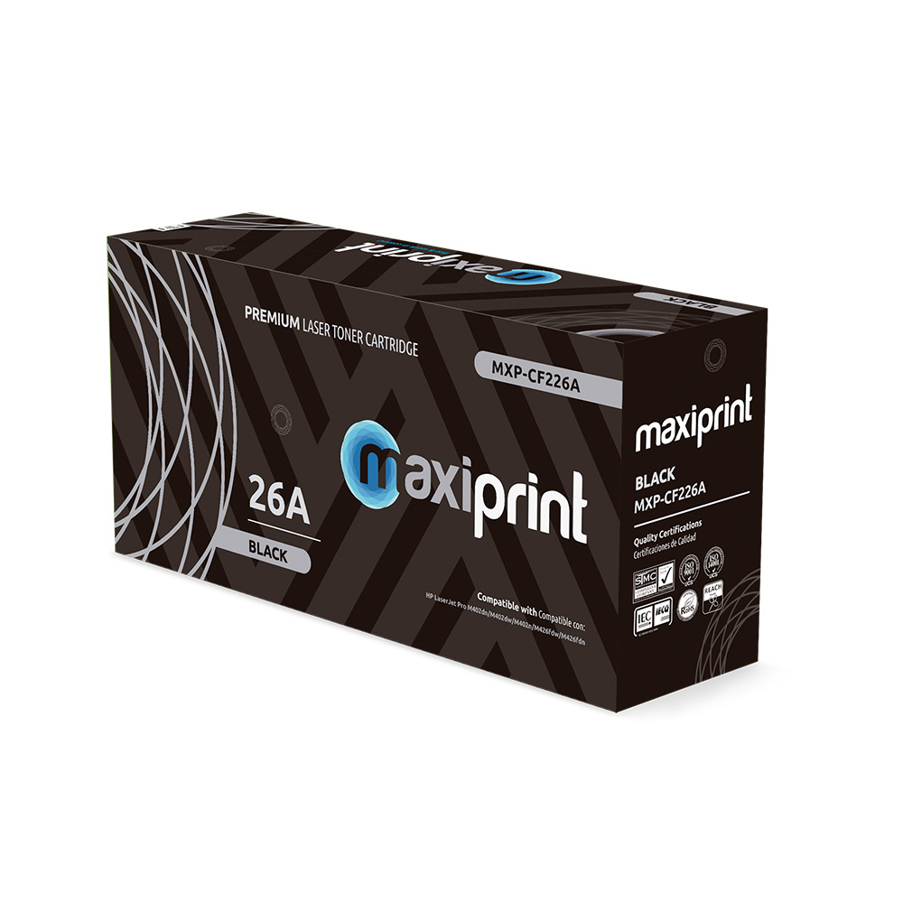 Cartucho de Toner Maxiprint Compatible con HP CF226A Canon 052 negro