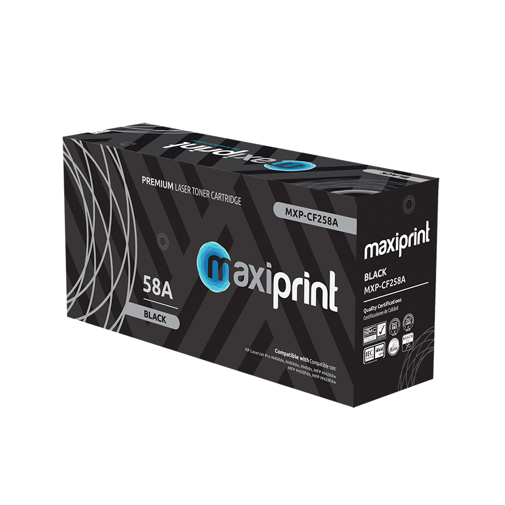 Cartucho de Toner Maxiprint Compatible con HP CF258A negro