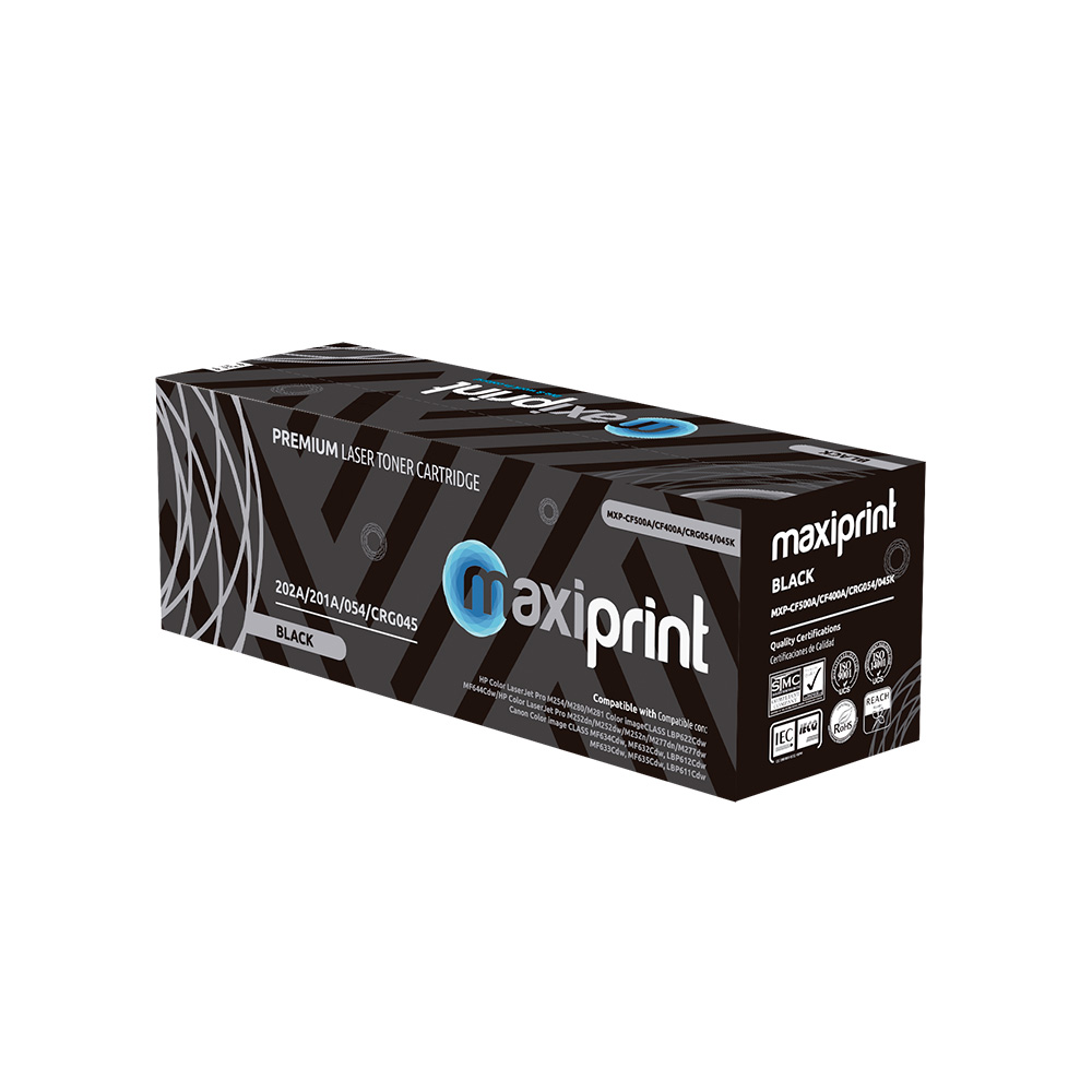 Cartucho de Toner Maxiprint Compatible con HP CF400A CF500A Canon CRG045 CRG054 negro