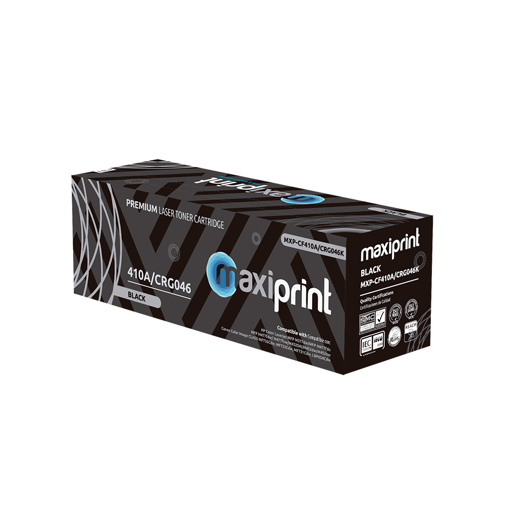 Cartucho de Toner Maxiprint Compatible con HP CF410A Canon CRG046 negro