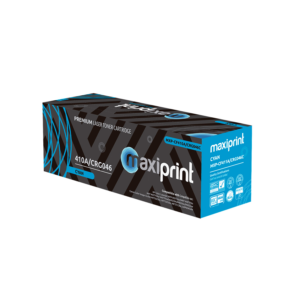 Cartucho de Toner Maxiprint Compatible con HP CF411A Canon CRG046 Cian