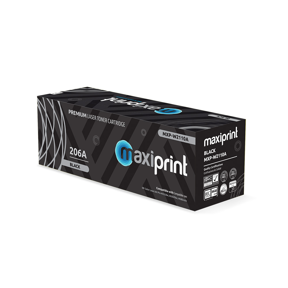 Cartucho de Toner Maxiprint Compatible con HP W2110A 206A Negro(C/Chip)