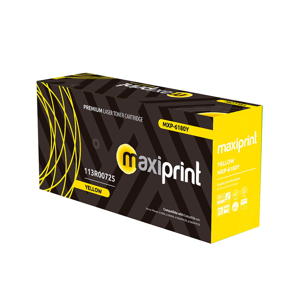 Cartucho de Toner Maxiprint Compatible con Xerox 113R00725 6180 amarillo