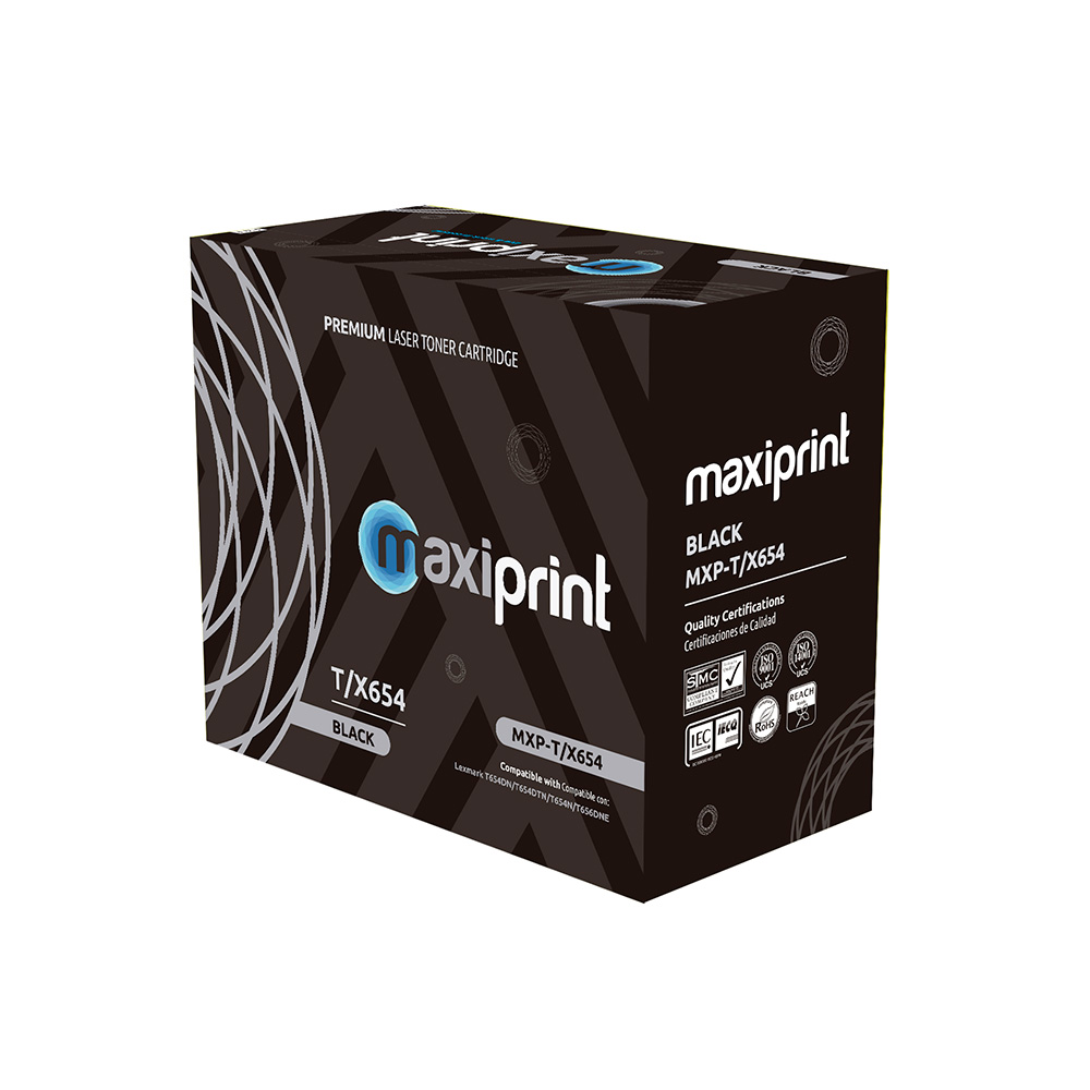 Cartucho de Toner Maxiprint Compatible con Lexmark T/X 650 652 654 negro