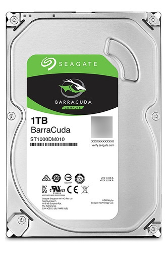 Disco Duro Interno Seagate BarraCuda 1TB Desktop SATA 64MB 3.5 7200RPM
