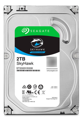Disco Duro Interno Seagate SkyHawk 2TB SATA 6Gb/s 256Mb 3.5