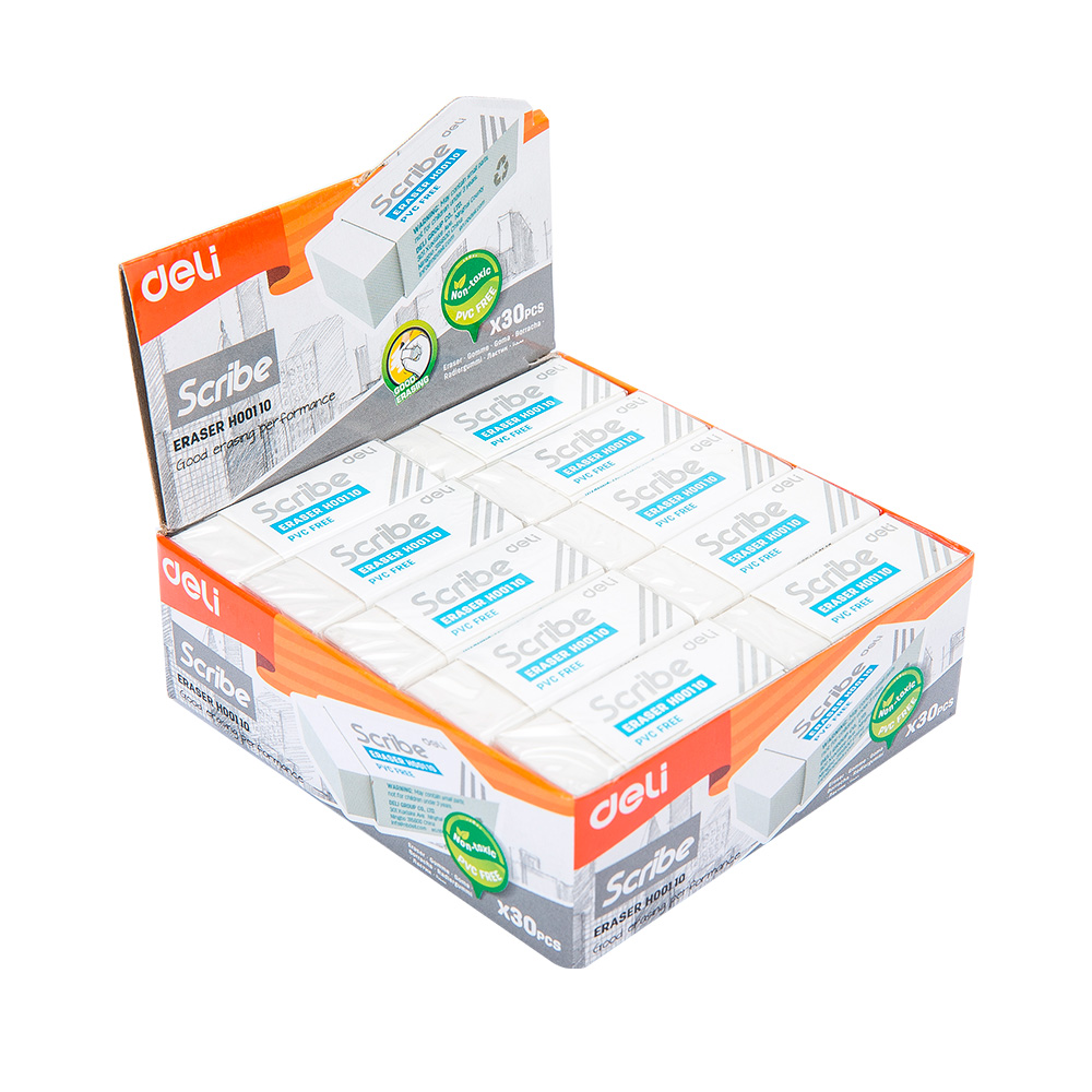 Goma de Borrar Blanca ScribeDeli *UMV-1 Display de 30und*