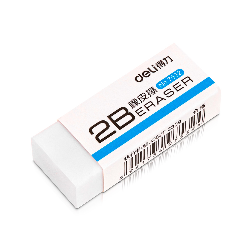 Goma de Borrar Blanca 2B Deli *UMV-1 Display de 45und*