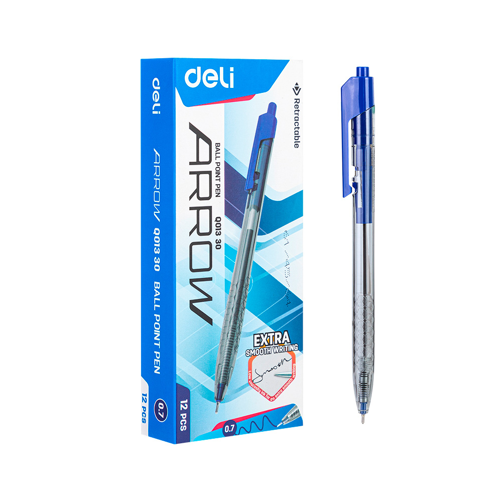 Bolígrafo azúl Retráctil Arrow-Deli *UMV-1 caja de 12und*