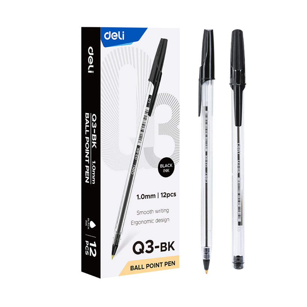 Bolígrafo negro Extra Suave Arrow-Deli *UMV-1 caja de 12und*