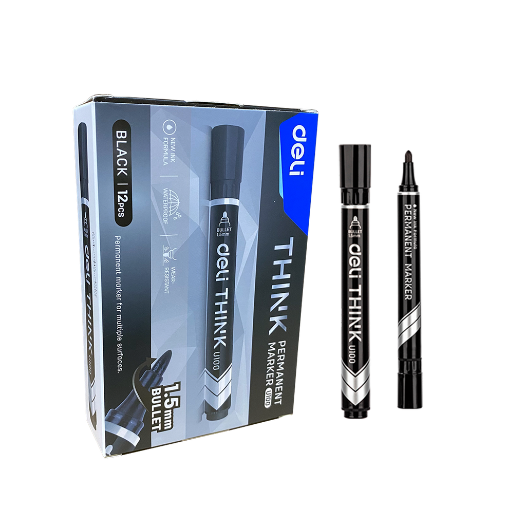 Marcador Permanente negro p/redonda Think-Deli *UMV-1 caja de 12und*