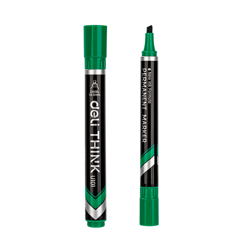 Marcador Permanente verde p/biselada Think-Deli *UMV-1 caja de 12 und*