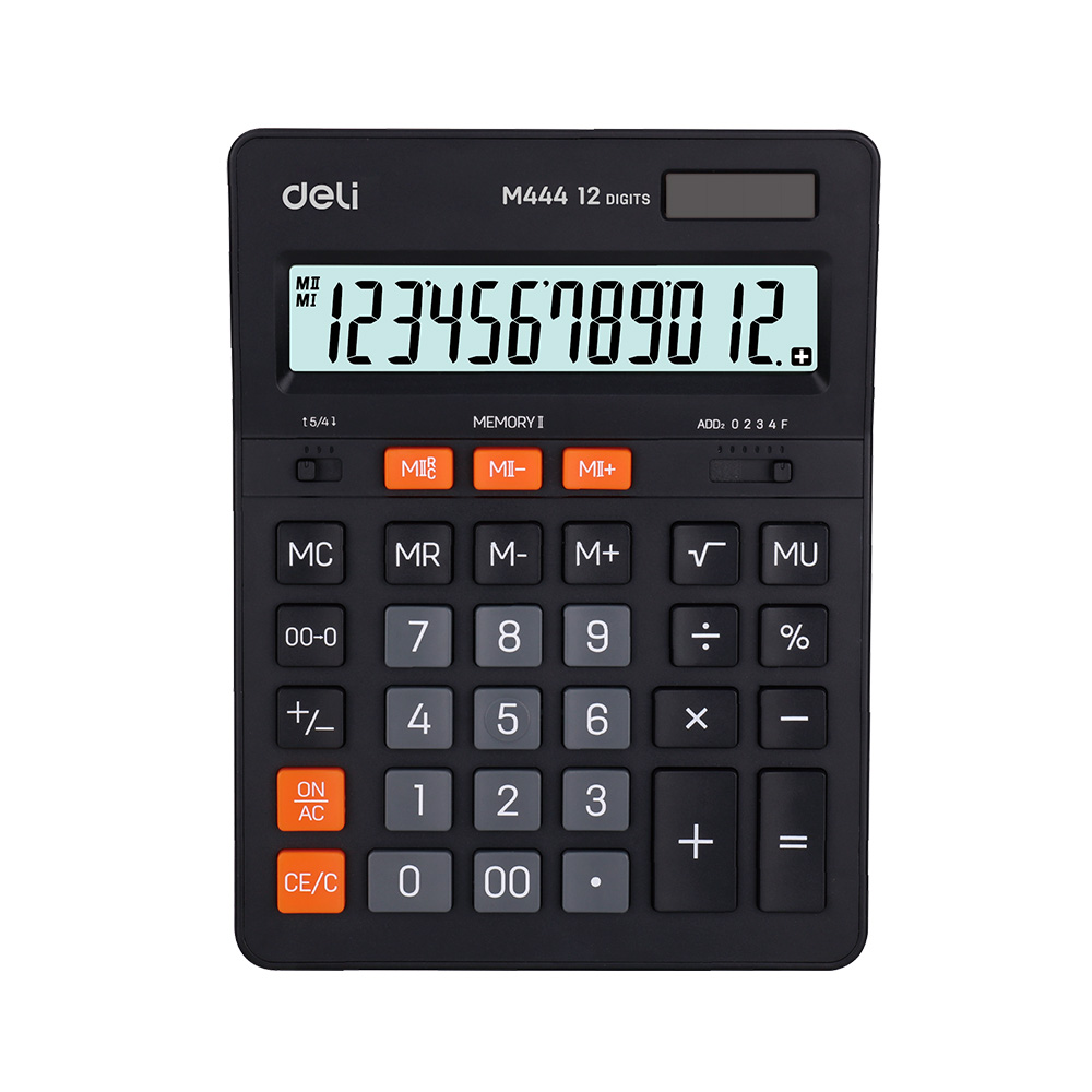 Calculadora 12 dígitos con memoria dual negro Deli *UMV-1und*