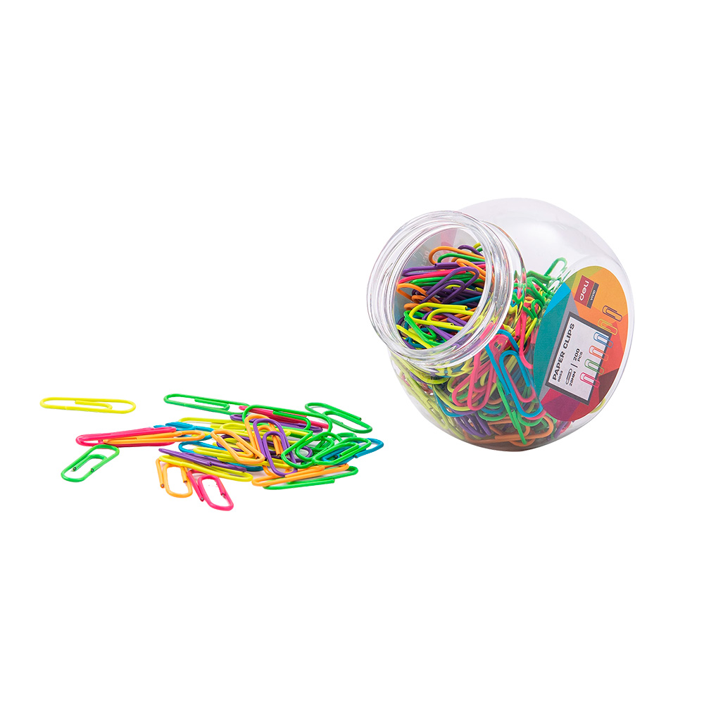 Clip de colores #3 29mm Deli tarro de 200und *UMV-Inner 12 tarros*