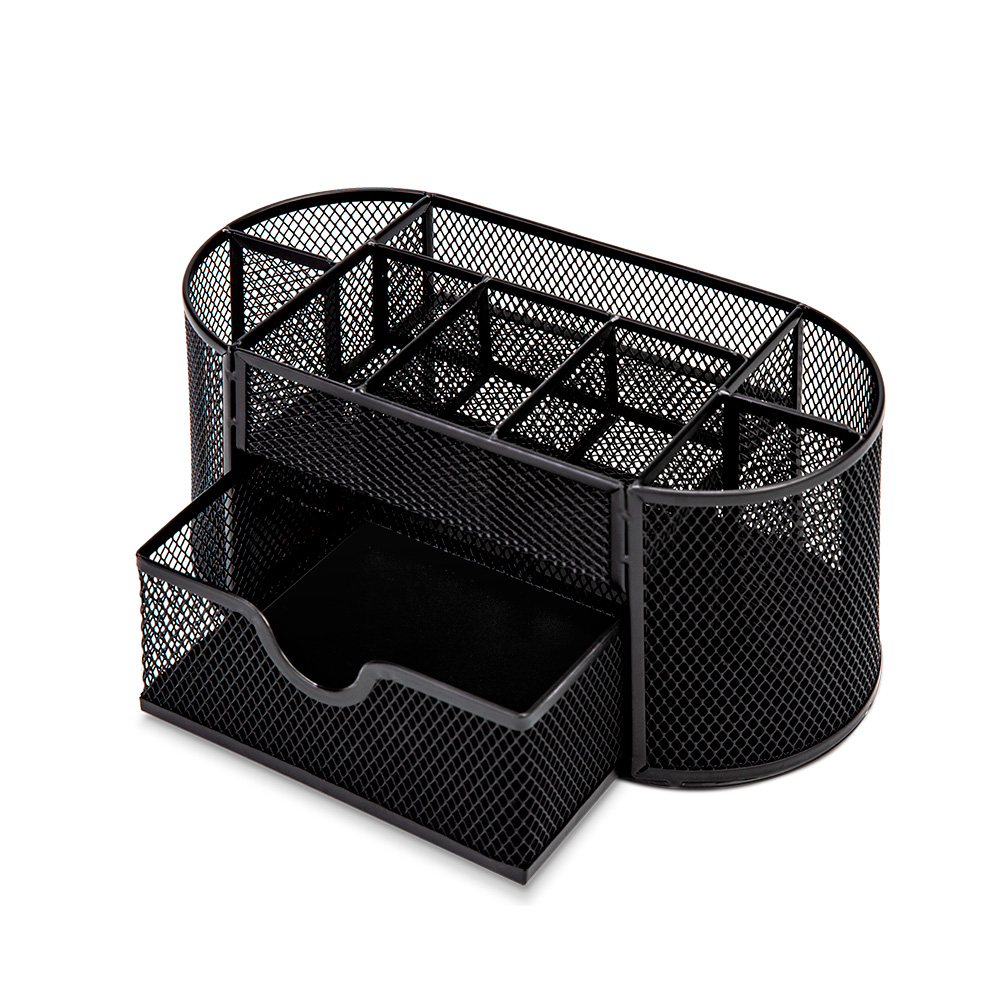 Organizador de Escritorio malla metálica negro Deli 220×112×104mm *UMV-1und*