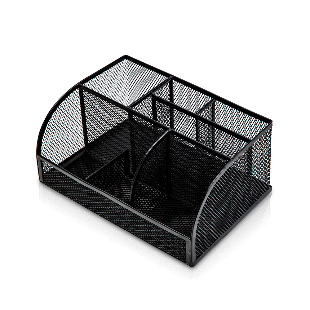 Organizador de Escritorio malla metálica negro Deli 223×140×100mm *UMV-1und*