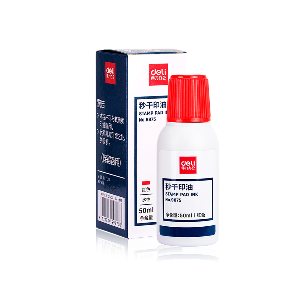 Botella de Tinta roja para sello 40ml Deli *UMV-1und*