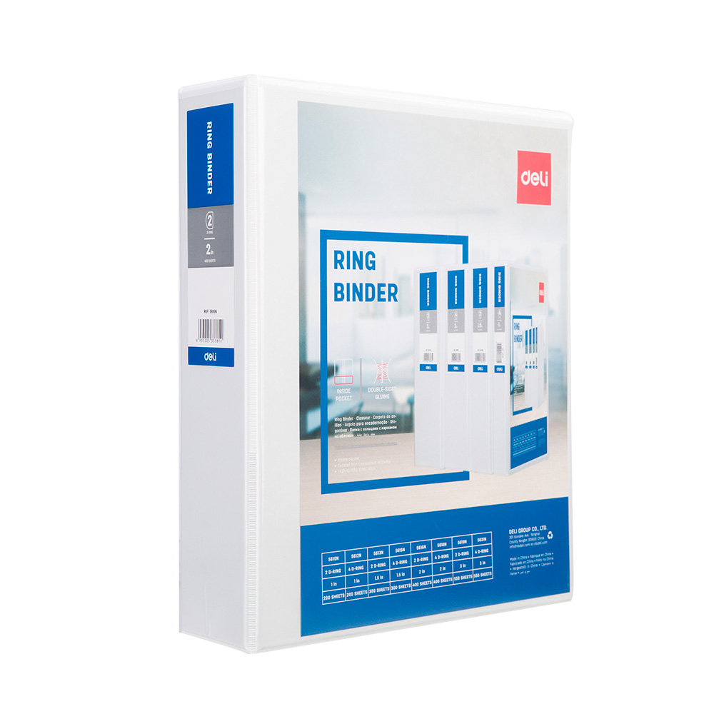 Carpeta de 2 Aros Deli A4 ancho 2'' c/blanco *UMV-1 und*