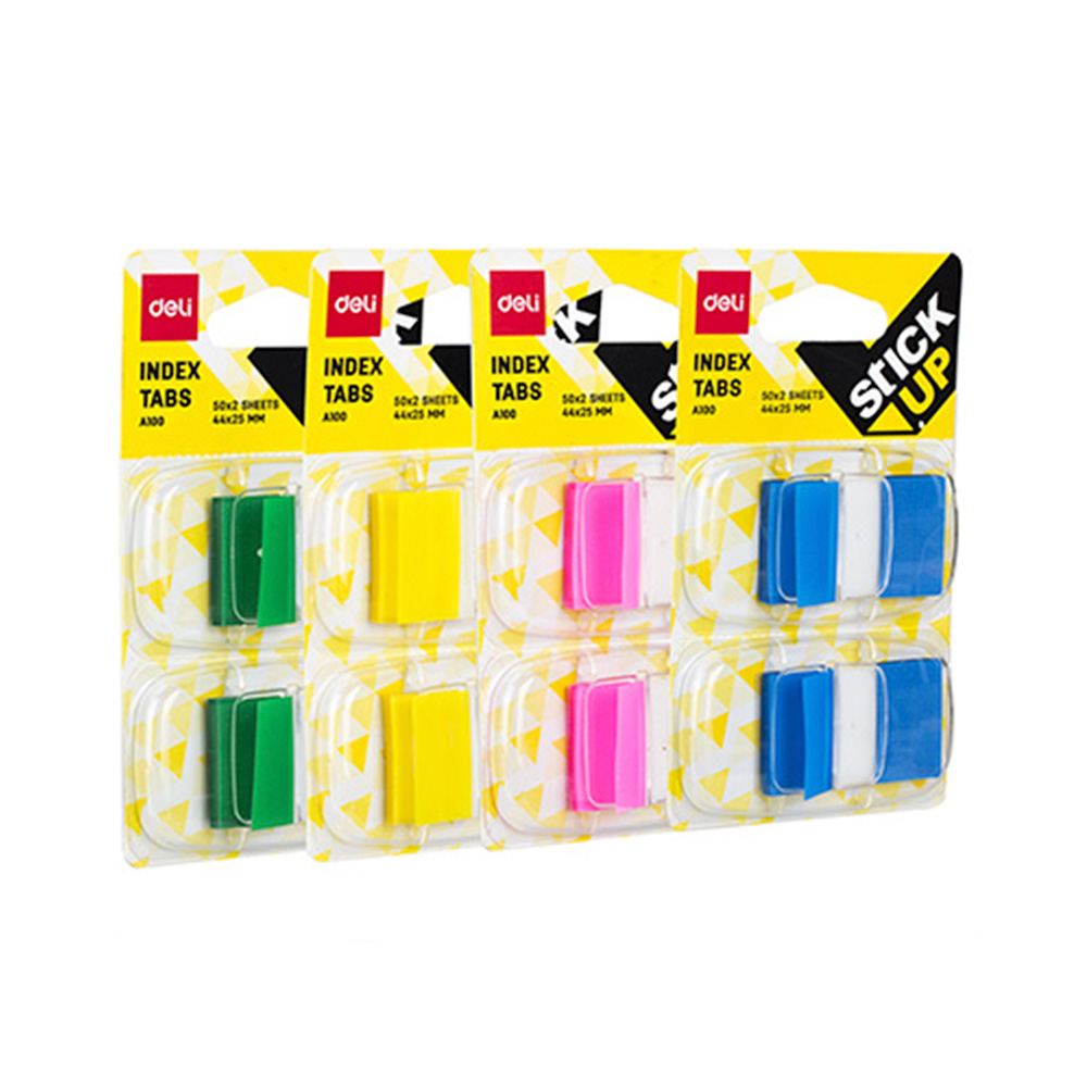Notas Adhesivas Pestañas Deli 44x25mm 2x50Hojas *UMV-Inner de 24packs surtidos*