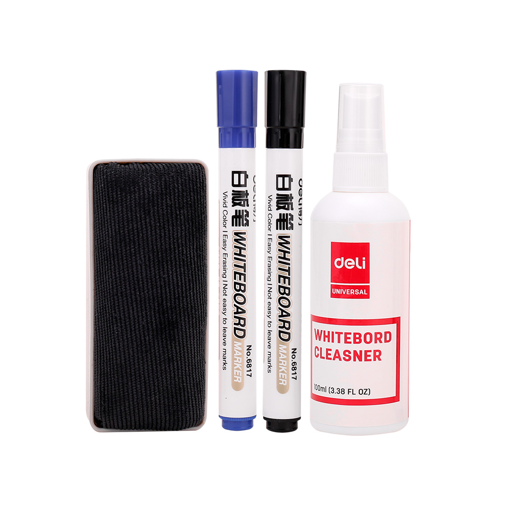 Kit Marcador + Borrador + Limpiador de pizarra Deli *UMV-3kits*