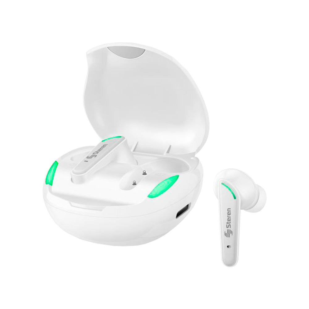 Audífonos inálambricos Bluetooth Steren FreePods Touch True batería  4h + 12h blancos
