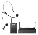 Micrófono inalámbrico UHF Steren con cintillo y clip para solapa alcance 40m