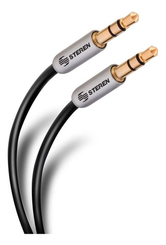 Cable de audio auxiliar Steren 3.5 mm plug a plug de 90 cm ultradelgado y conectores reforzados estéreo