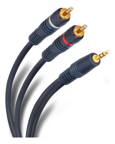 Cable de audio Steren plug 3.5 mm a 2 plug RCA de 1.8 m