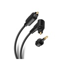 Cable Toslink de fibra óptica Steren c/conector 90º 2m incluye adaptador miniplug
