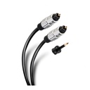 Cable Toslink de fibra óptica Steren c/conector 90º 3m incluye adaptador miniplug
