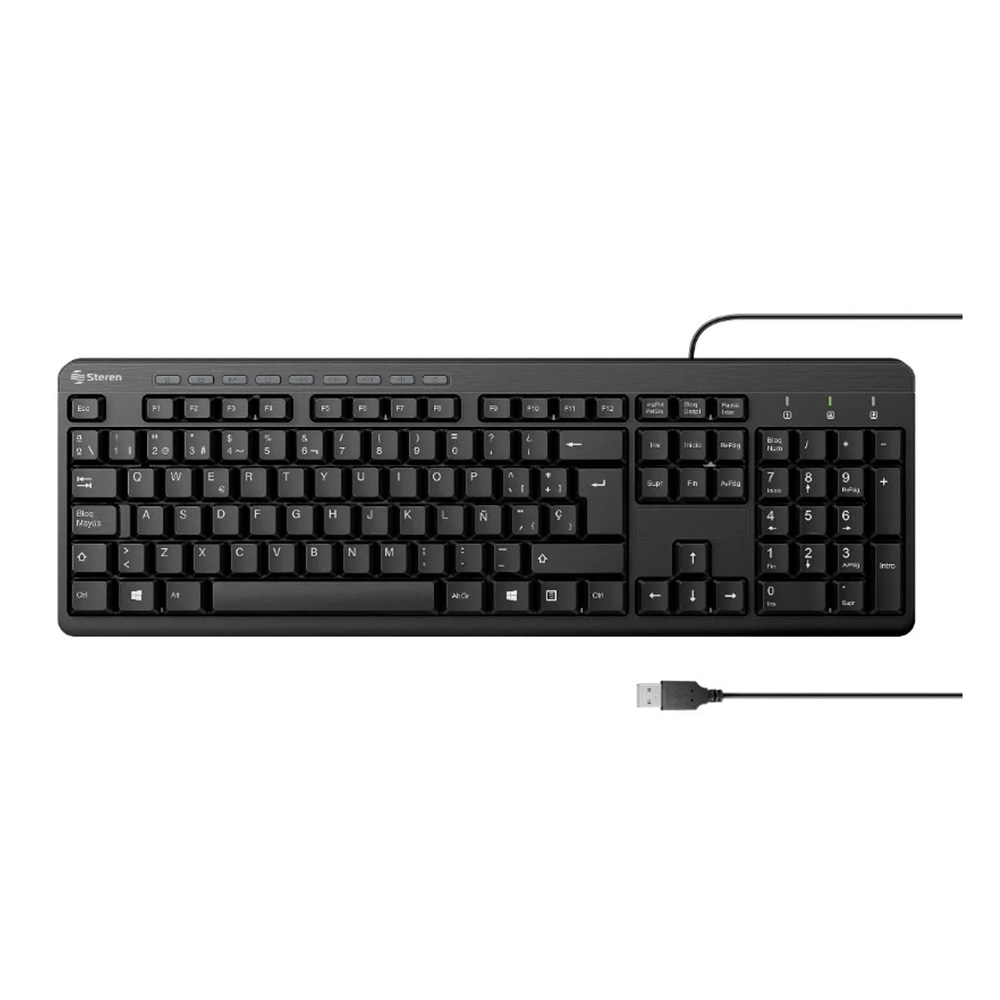 Teclado Steren cableado USB con funciones multimedia