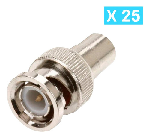 Adaptador Convertidor Steren RCA hembra a BNC macho bolsa de 25 und