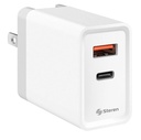 Cargador Carga rápida puerto USB 3.0 + USB C  30W Steren