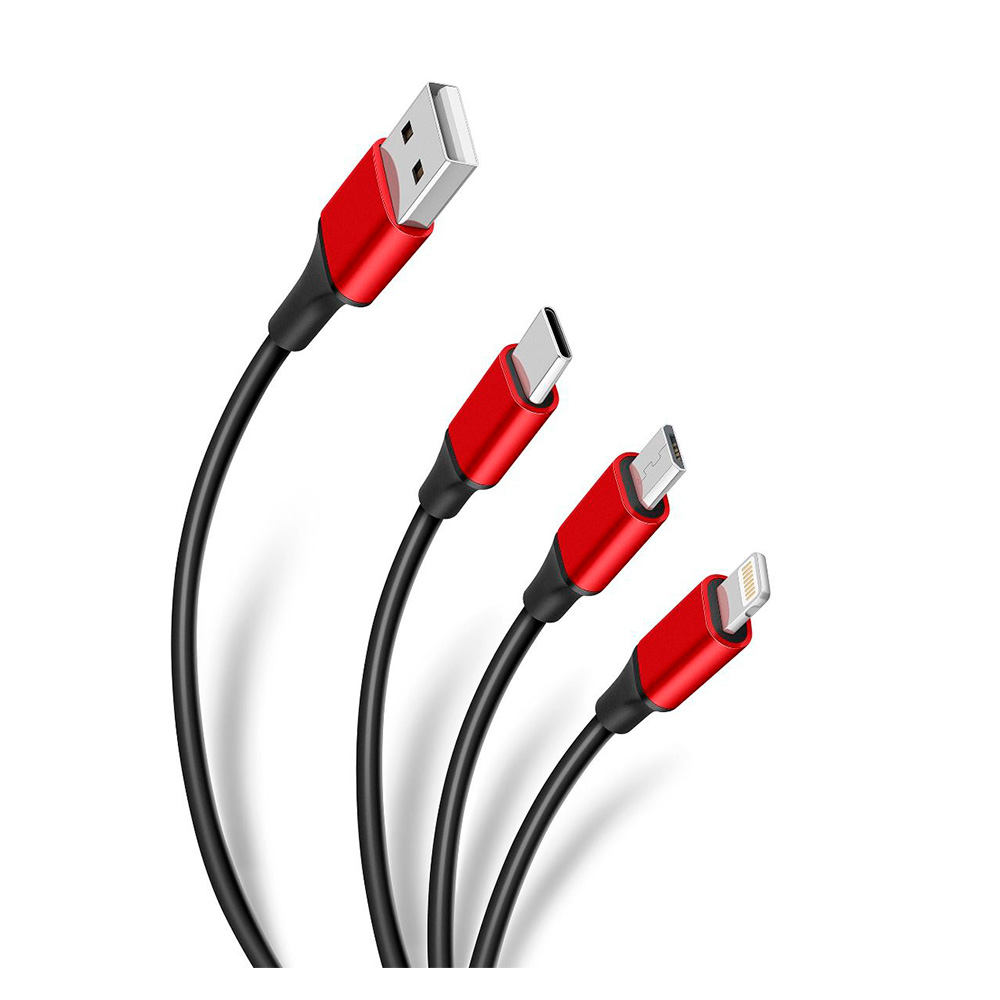 Cable 3 en 1 USB a Lightning micro USB USB C 1.2m Steren