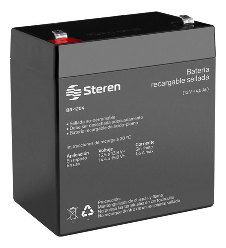 Batería Pila Sellada Recargable 12V 4Ah Steren